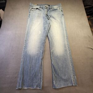 Buffalo David Bitton Mens 38x31 Ruffer Straight Stretch Blue Jeans Distressed